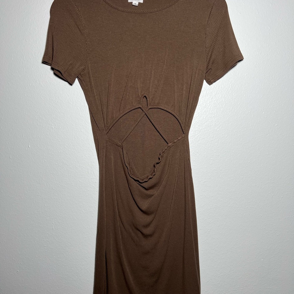 Short Brown Cutout Dress